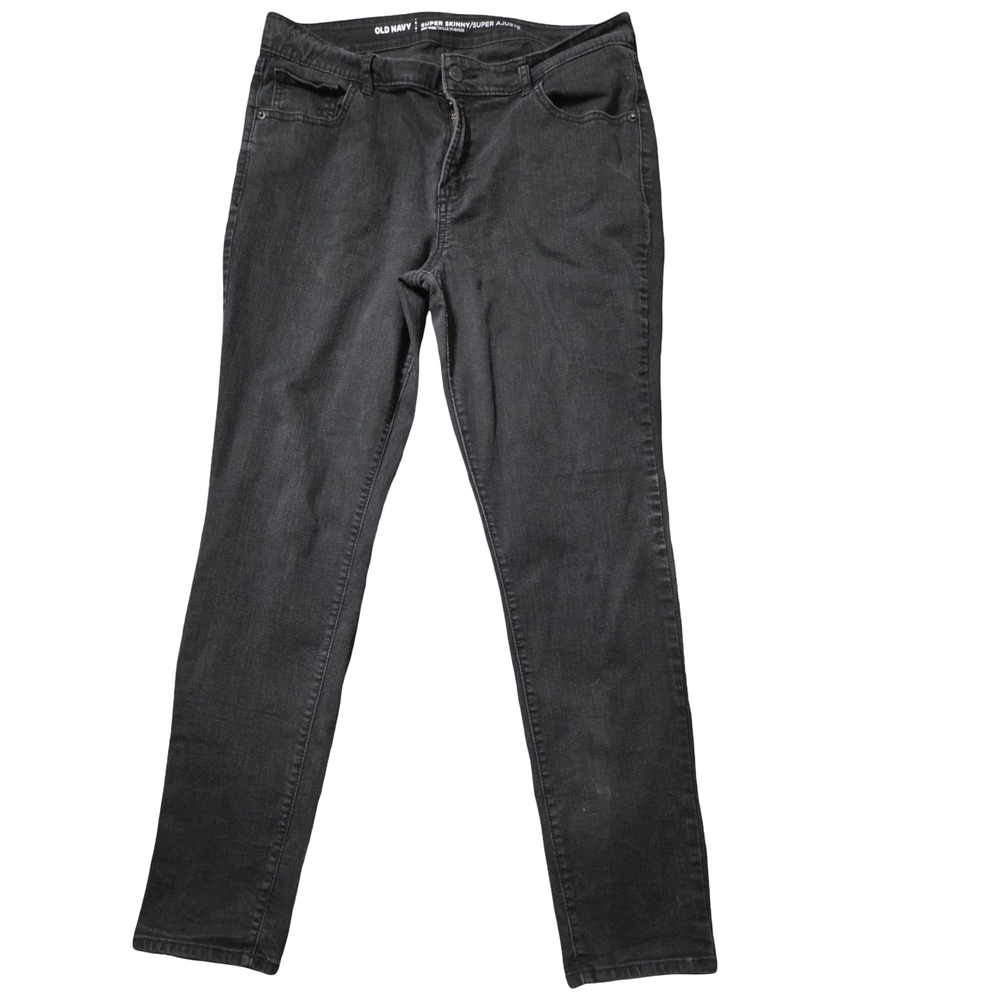 Old Navy WOW Mid-Rise Super Skinny Jeans Women’s 12‎ Black Jack Stretch